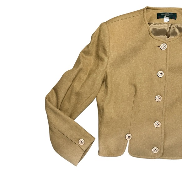 Vintage Orvis Wool Cropped Camel Blazer Jacket Size 12 - Picture 2 of 6